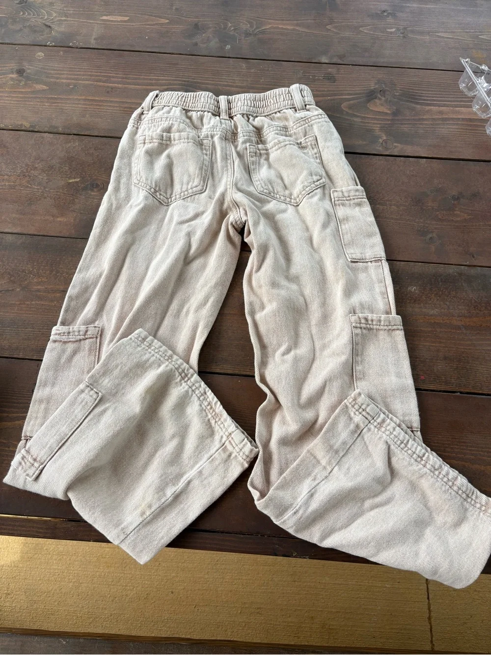 Justice Light Beige Cargo Pants for Kids